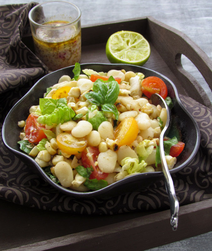 White Lima Bean & Summer Vegetables Salad With Garam Masala Dressing