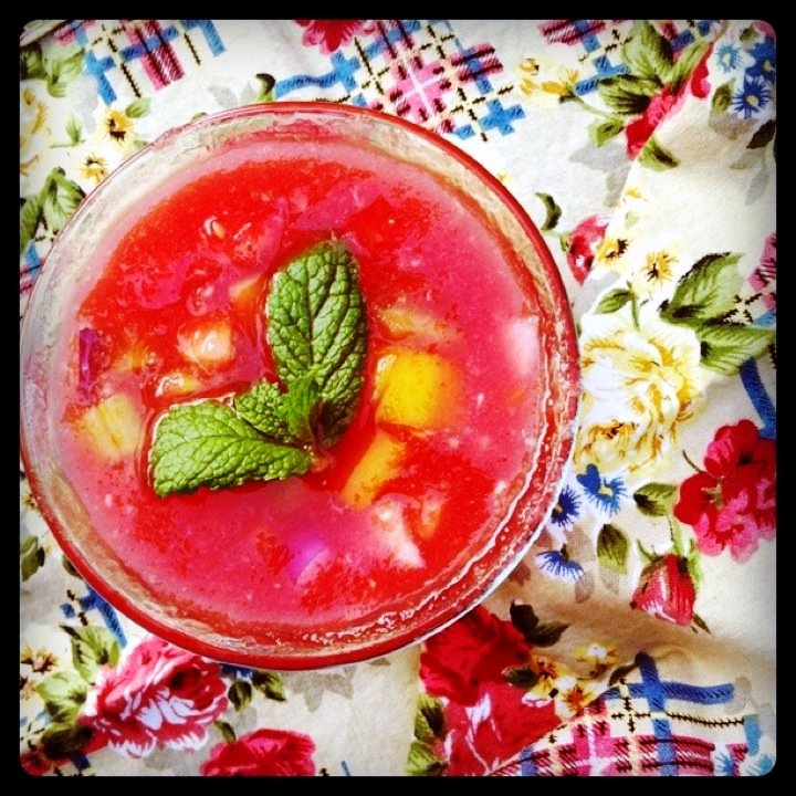 "Pretty in Pink" Watermelon Gazpacho
