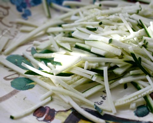 Raw Zucchini Salad with Lemon Vinaigrette