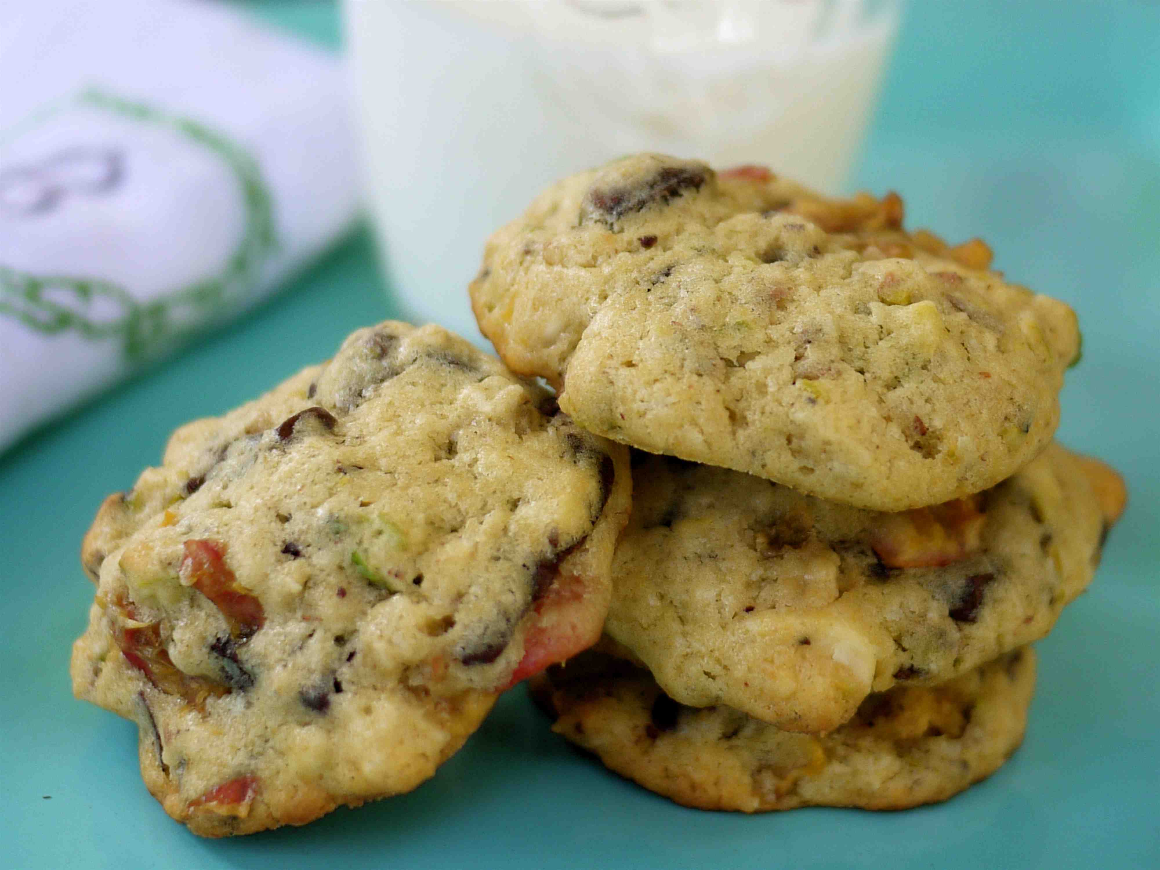 Kitchen sink cookies (cherry, chocolate and pistachio)