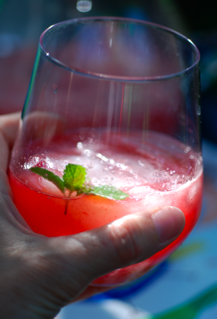 Watermelon-Raspberry-Ginger Cooler