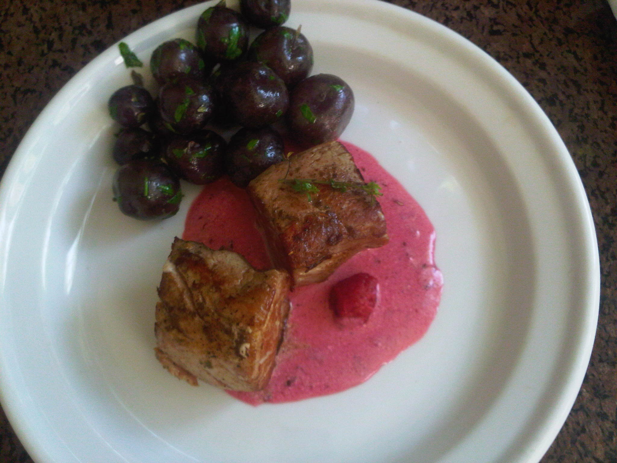 Pork Tenderloin with Raspberry and Lavender