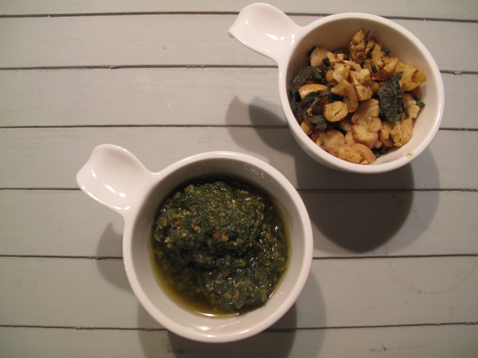 Pork & Cider Risotto with Sage Pesto and Fried Sage and Chestnut Topping