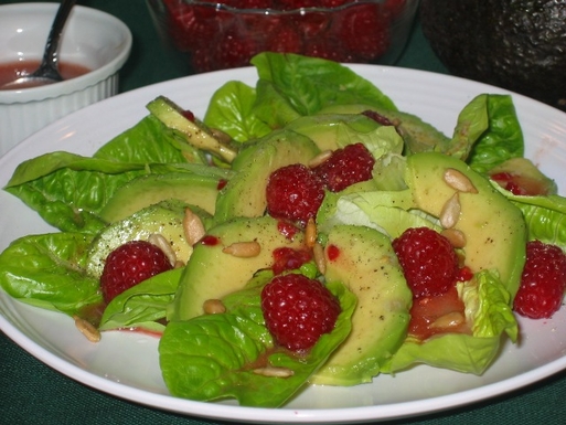   Raspberry Vinaigrette, Avocado & Romaine