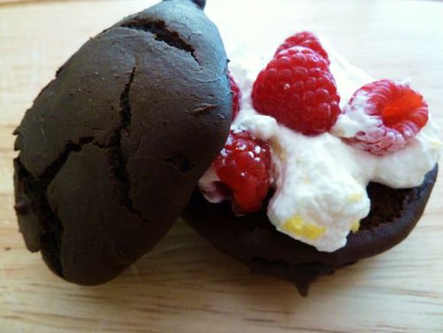 Whoopie Pies with Raspberries and Lemon-Scented Cream