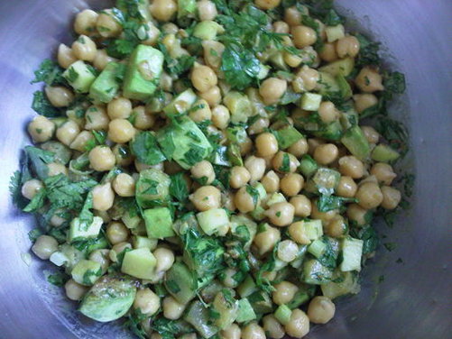 Curried Zucchini, Chickpea and Green Apple Salad