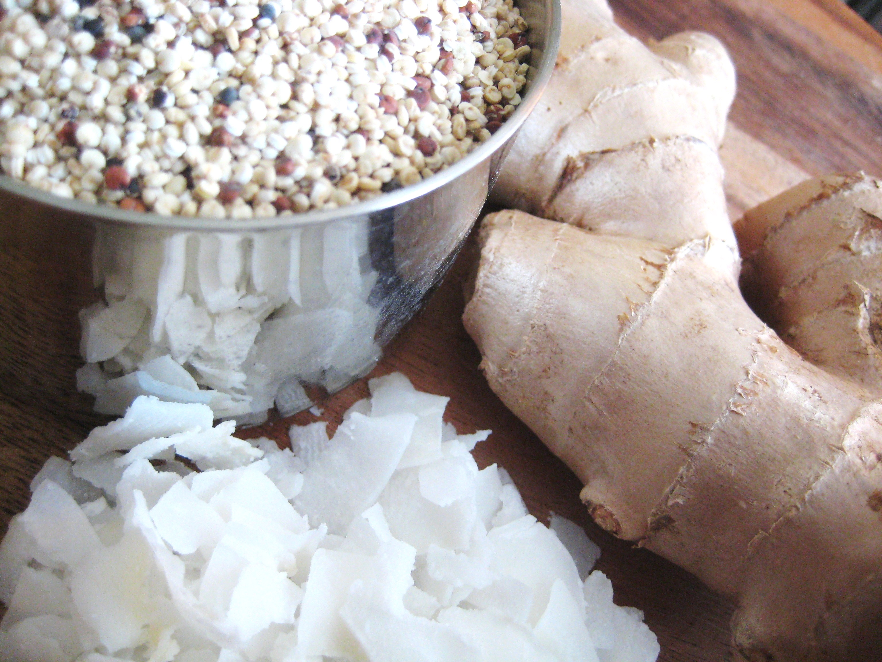 Coconut-Ginger Quinoa with Carrots and Shrimp