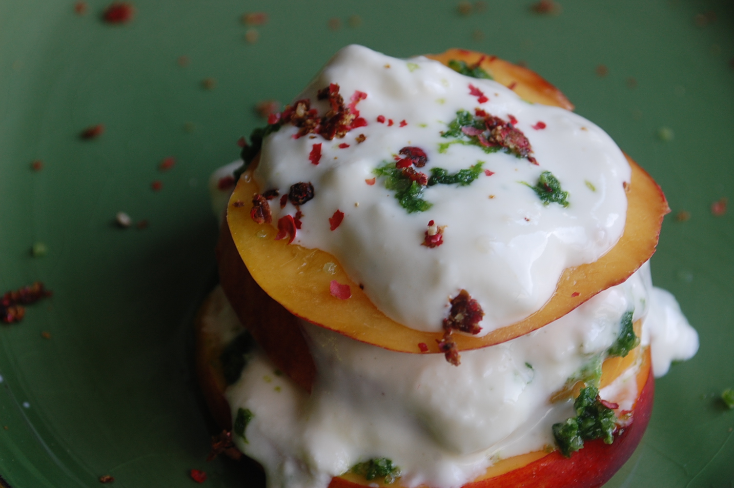 Nectarine and Ricotta Stack - a Riff on Caprese