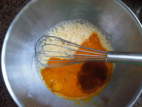 Beautiful and delicious scrambled eggs