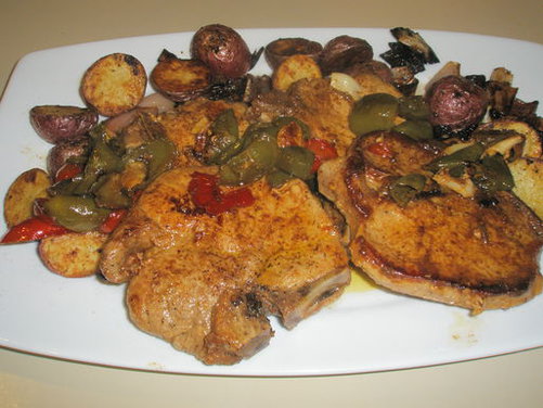 Pork Chops and Vinegar Peppers