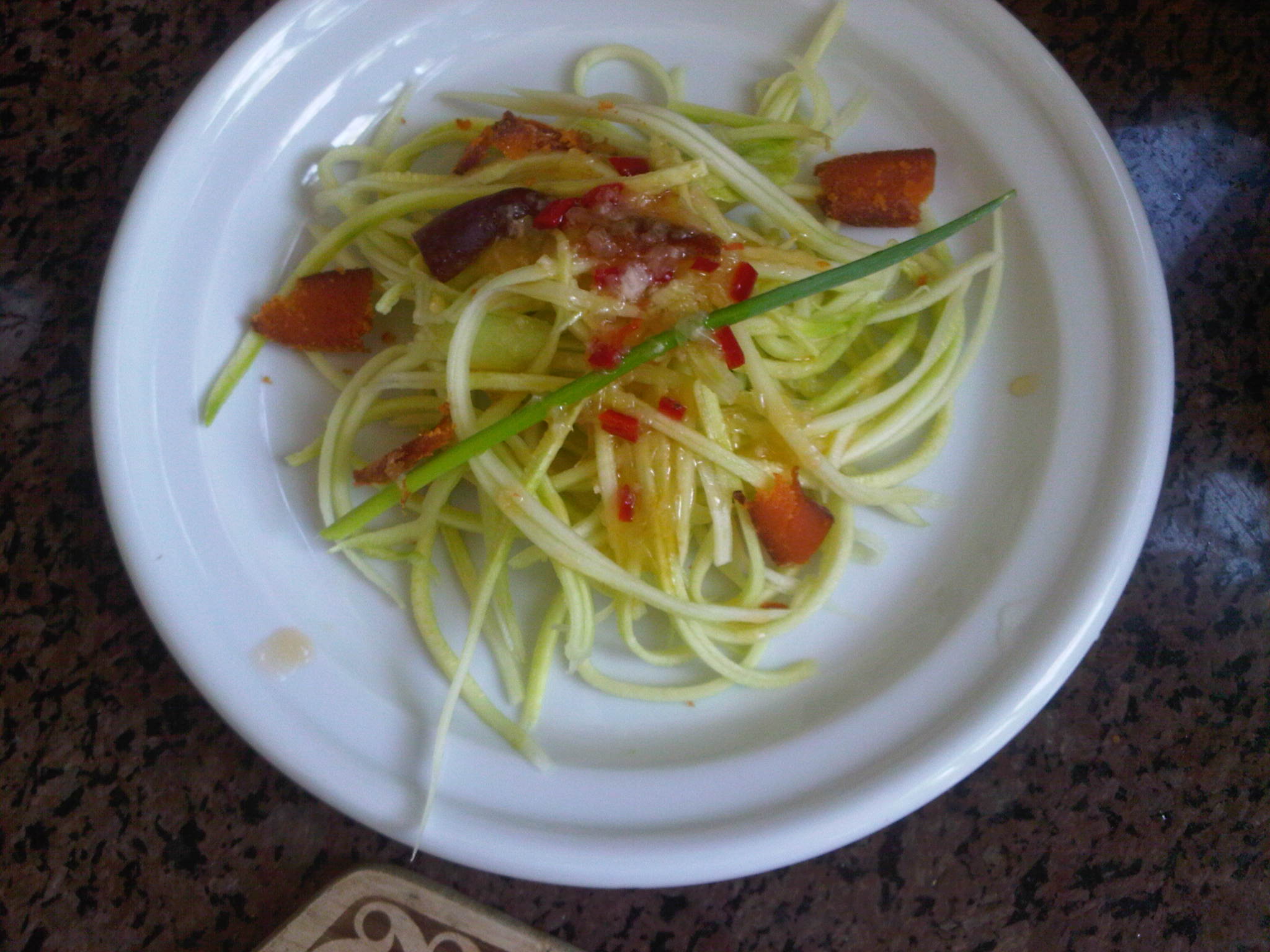 Raw Zucchini and Bottarga with Lemon and Daikon Dressing