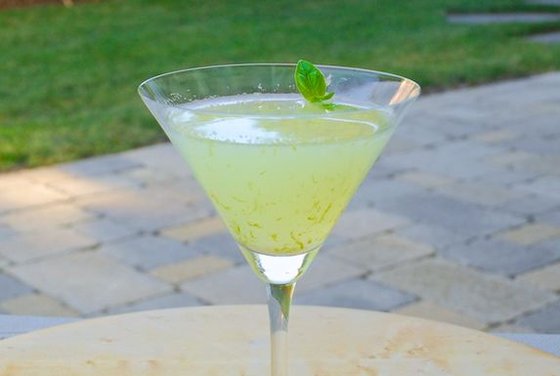 Basil-Vodka Gimlet