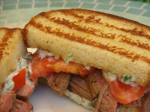 Flank Steak on Texas Toast with Chimichurri