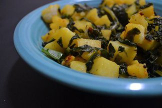 Sauteed potato & radish greens 