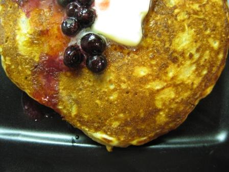 Orange Oatmeal-Yogurt Pancakes with Huckleberries