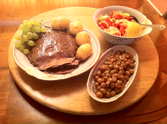 Seared and Pan-Roasted Flank Steak with Grapes