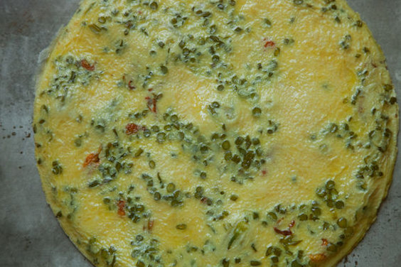 Squash Blossom and Garlic Frittata