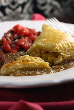 Baked Crab and Corn Empanadas with Roasted Poblano Sauce