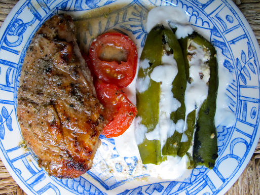 Hatch_chile_rellenos_served_with_yucutan_grilled_chicken