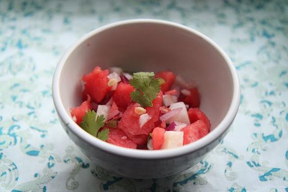 Braised Pork Belly Tacos with Watermelon, Jicama & Jalapeño Salsa