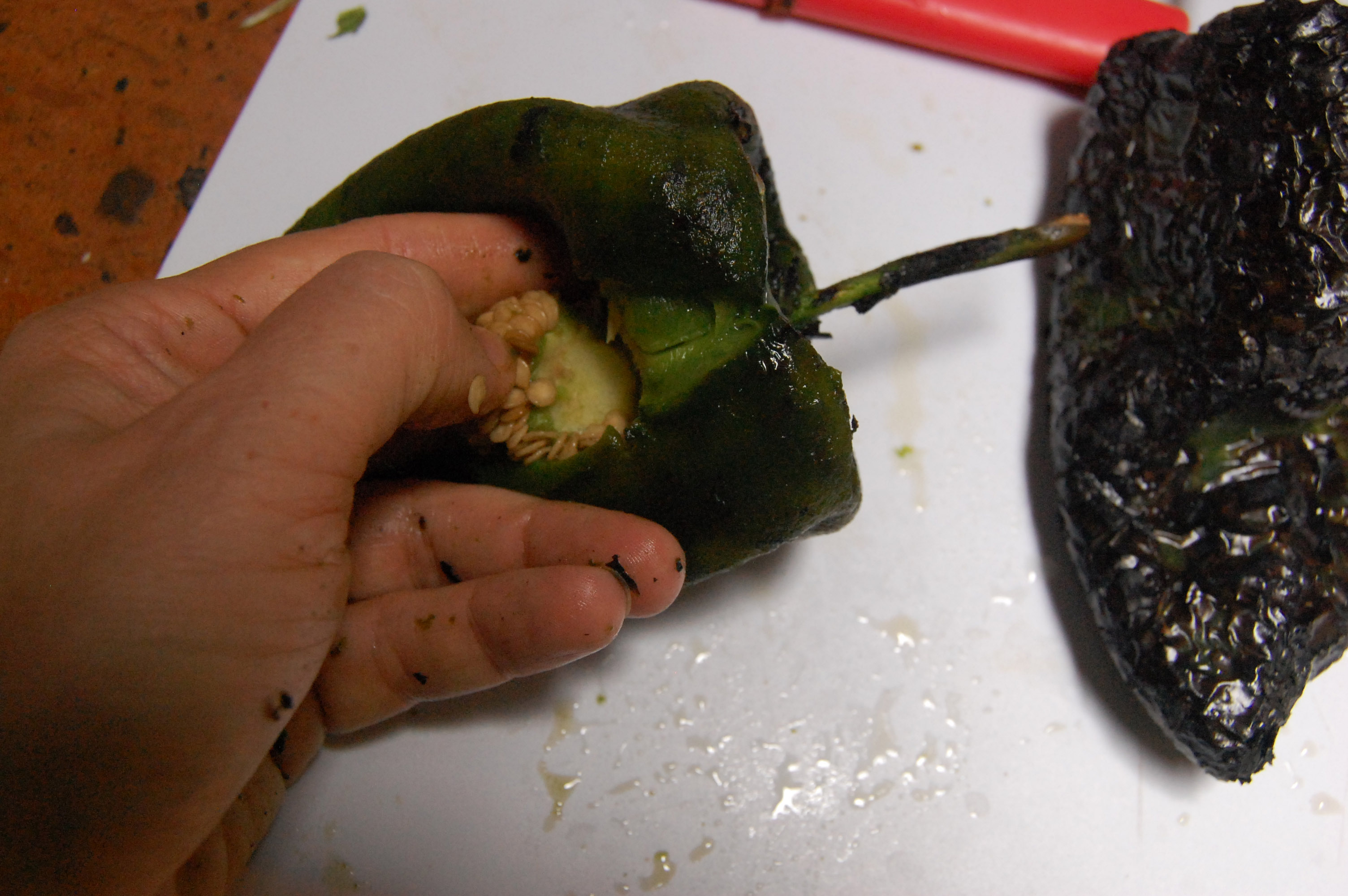 Poblanos Stuffed with Goat Cheese and Greens