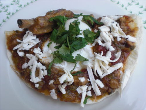 Huevos Rancheros (Country-Style Eggs Topped with Pork and Green Chile)