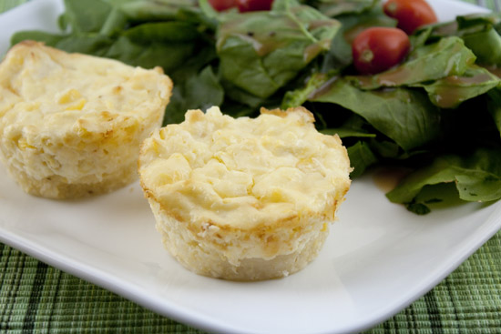 Corn and Cheddar Polenta Cheesecakes