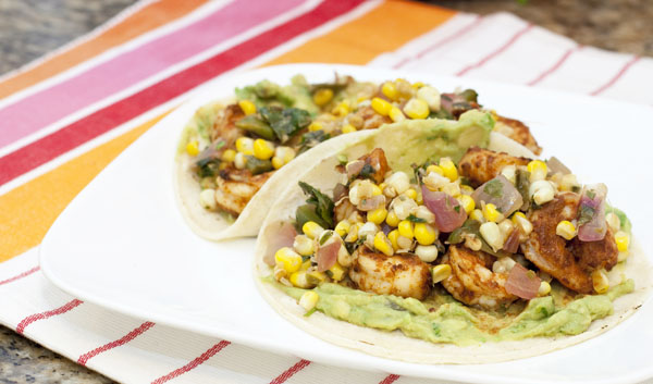 Shrimp Tacos with Corn Salsa
