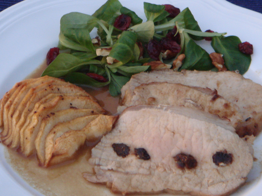 Apple Cider Marinated Pork with Prunes and Apples