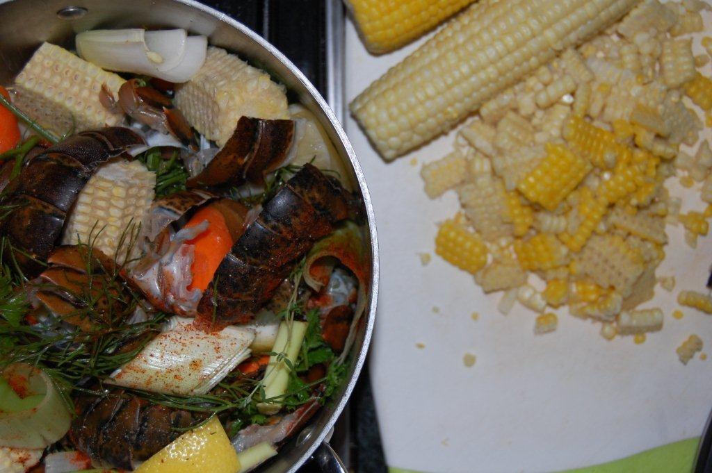 Double Sweet Corn and Lobster Chowder