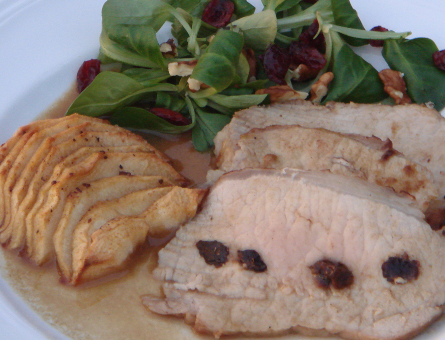 Apple Cider Marinated Pork with Prunes and Apples