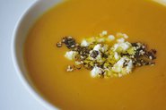 Sweet Potato Soup with Feta and Zaatar Oil