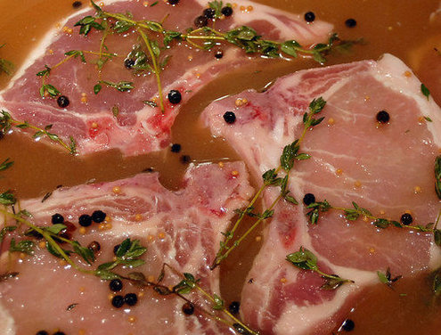 Cider Brined Pork with Calvados, Mustard and Thyme