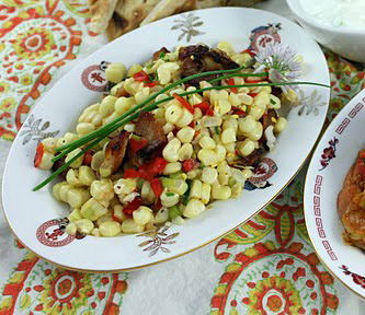 corn and pork belly salad