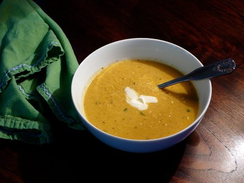 Buttermilk Corn Soup with Curry & Mint