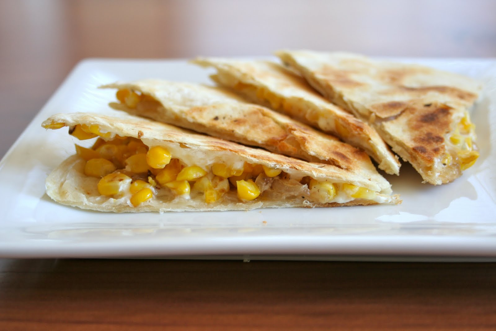 Roast Corn, Goat Cheese, and Caramelized Onion Quesadilla
