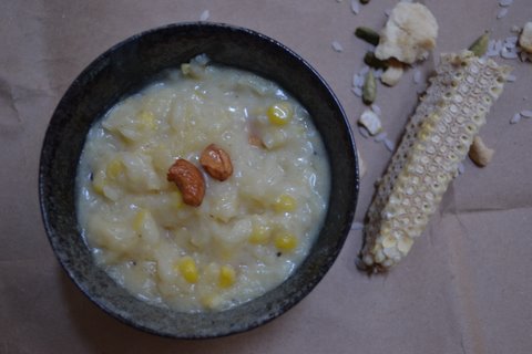 Sweet Corn & rice pudding