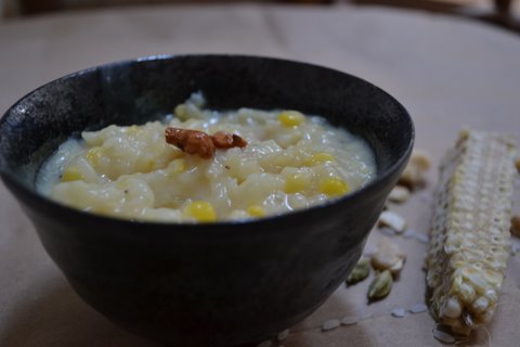 Sweet Corn & rice pudding