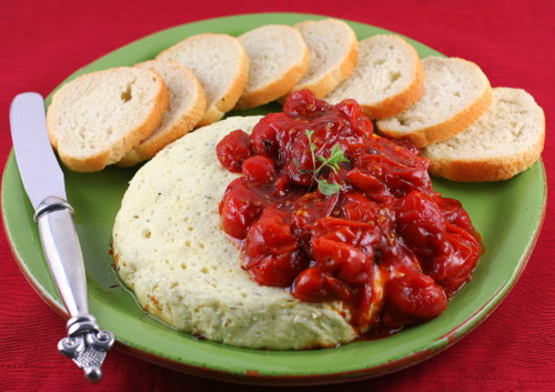 Baked Ricotta and Goat Cheese with Candied Tomatoes
