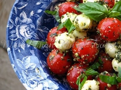 Pesto Cherry Tomato Caprese Salad