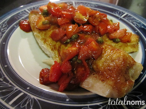 Pan-Seared Tilapia with Balsamic-Cherry Tomato Quick Sauce