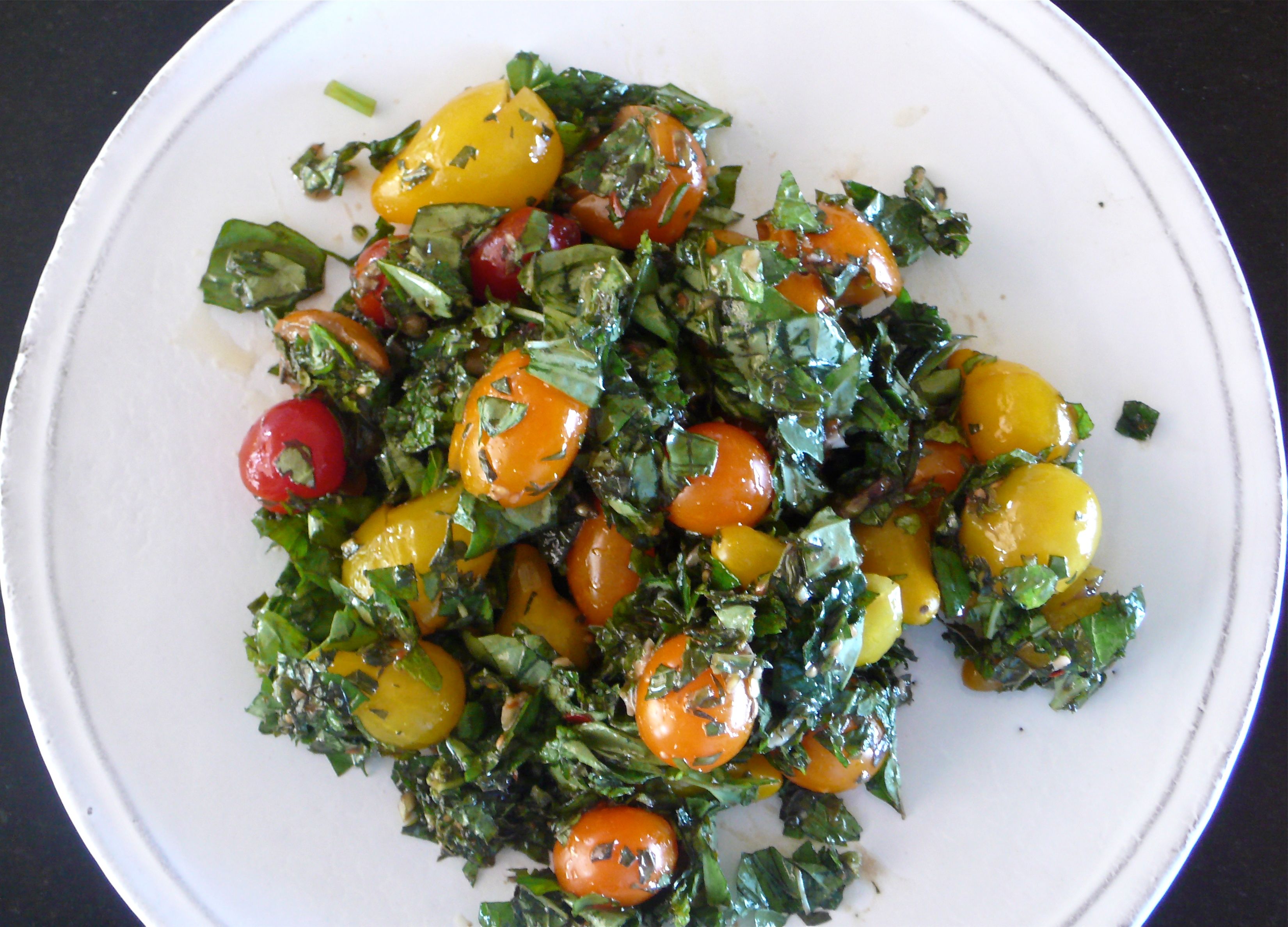 My Herb Garden Salad with Golden Cherry Tomatoes