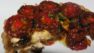 Black cherry tomato tart