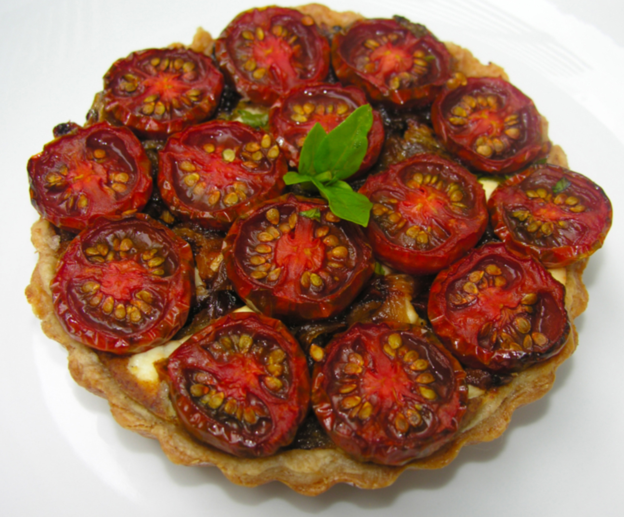 Black cherry tomato tart