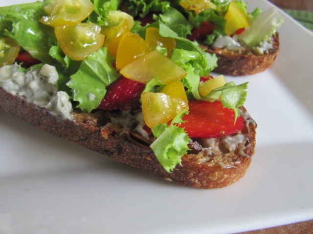 Savoring Summer Tartine, with Cherry Tomato and Strawberry