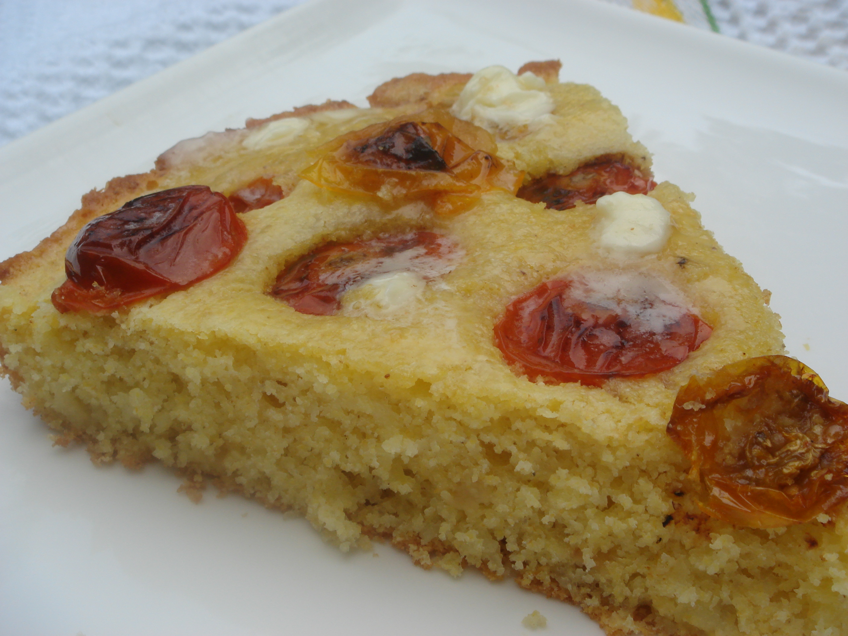 Cherry Tomato Studded Corn Bread recipe on