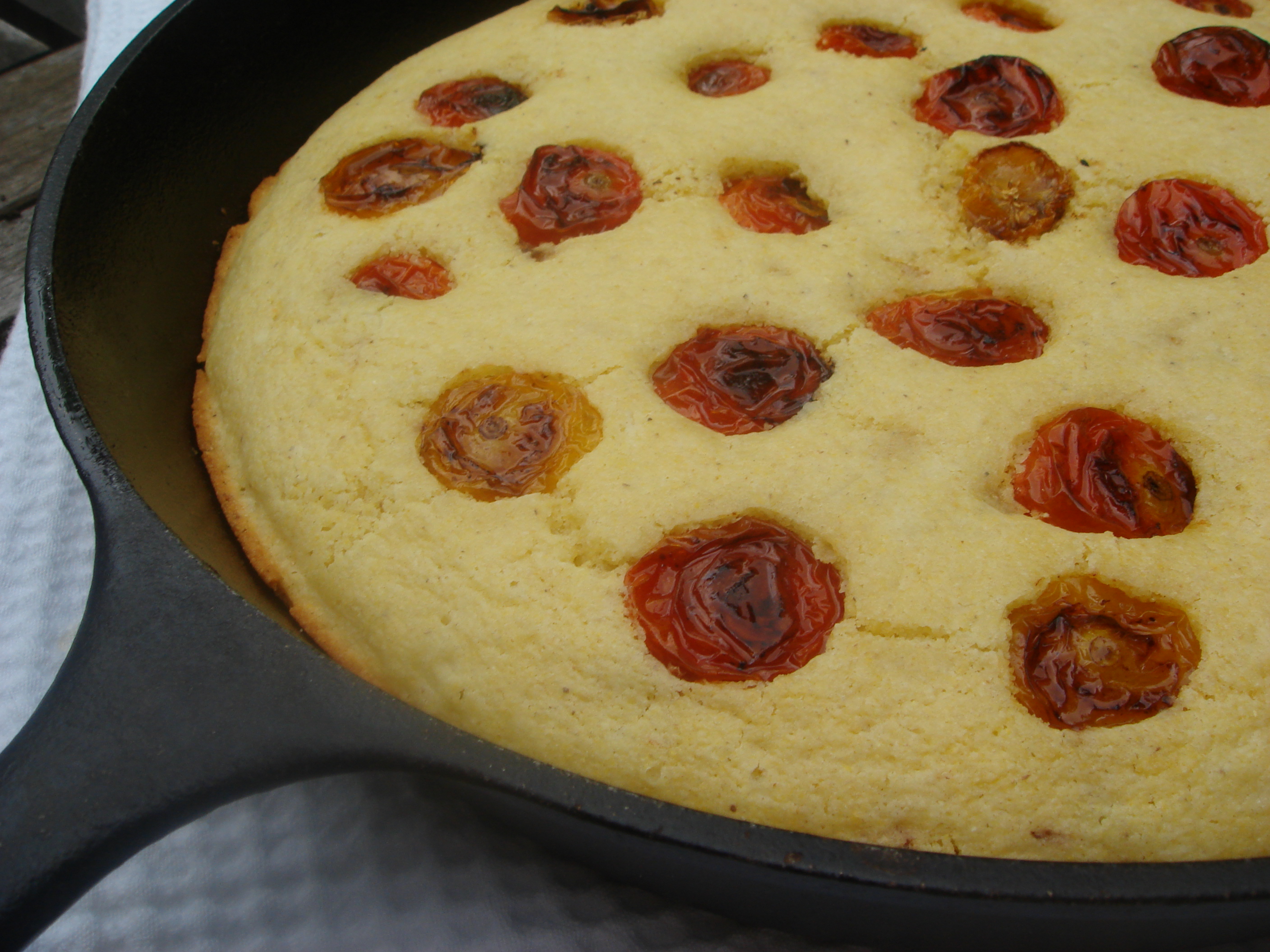 Cherry Tomato Studded Corn Bread
