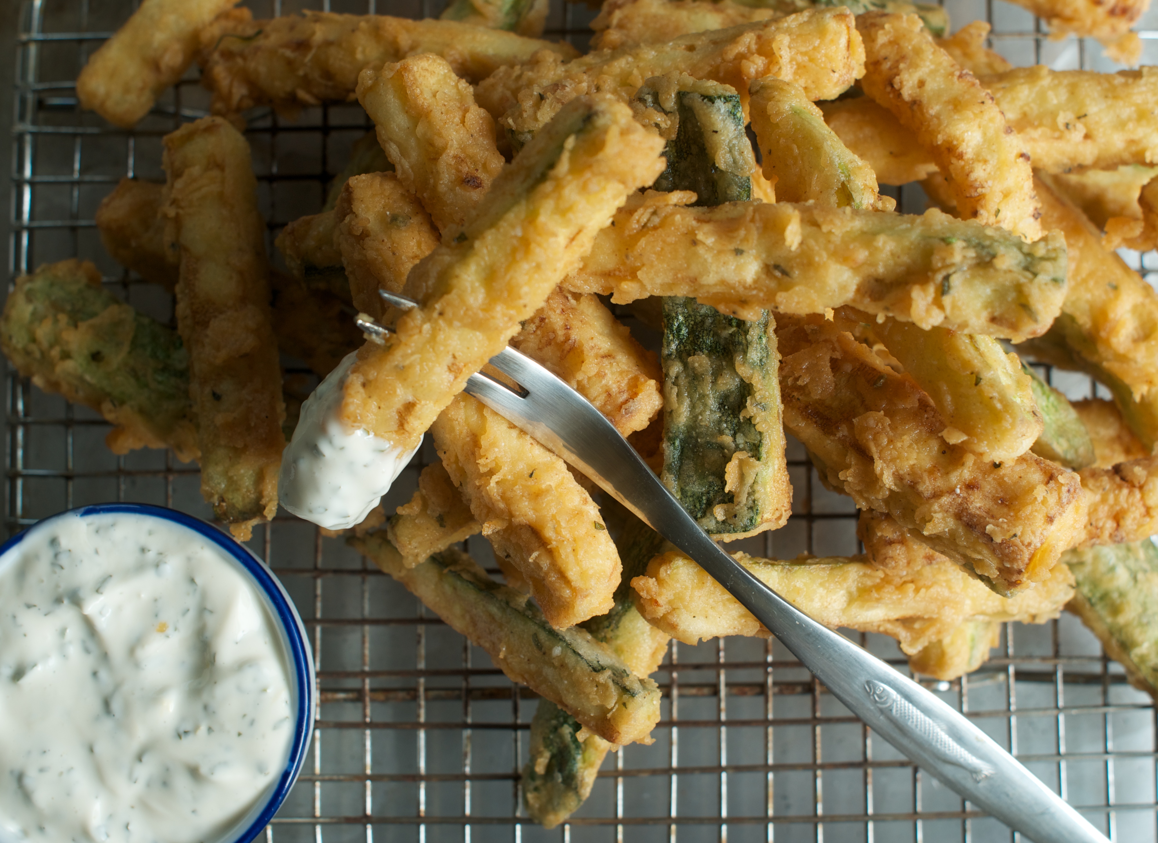Zucchini Frites with Lemon Basil Mayonnaise
