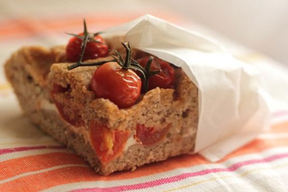 Farro flour Schiacciata with Cherry Tomatoes