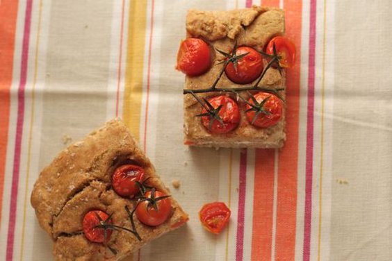 Farro flour Schiacciata with Cherry Tomatoes